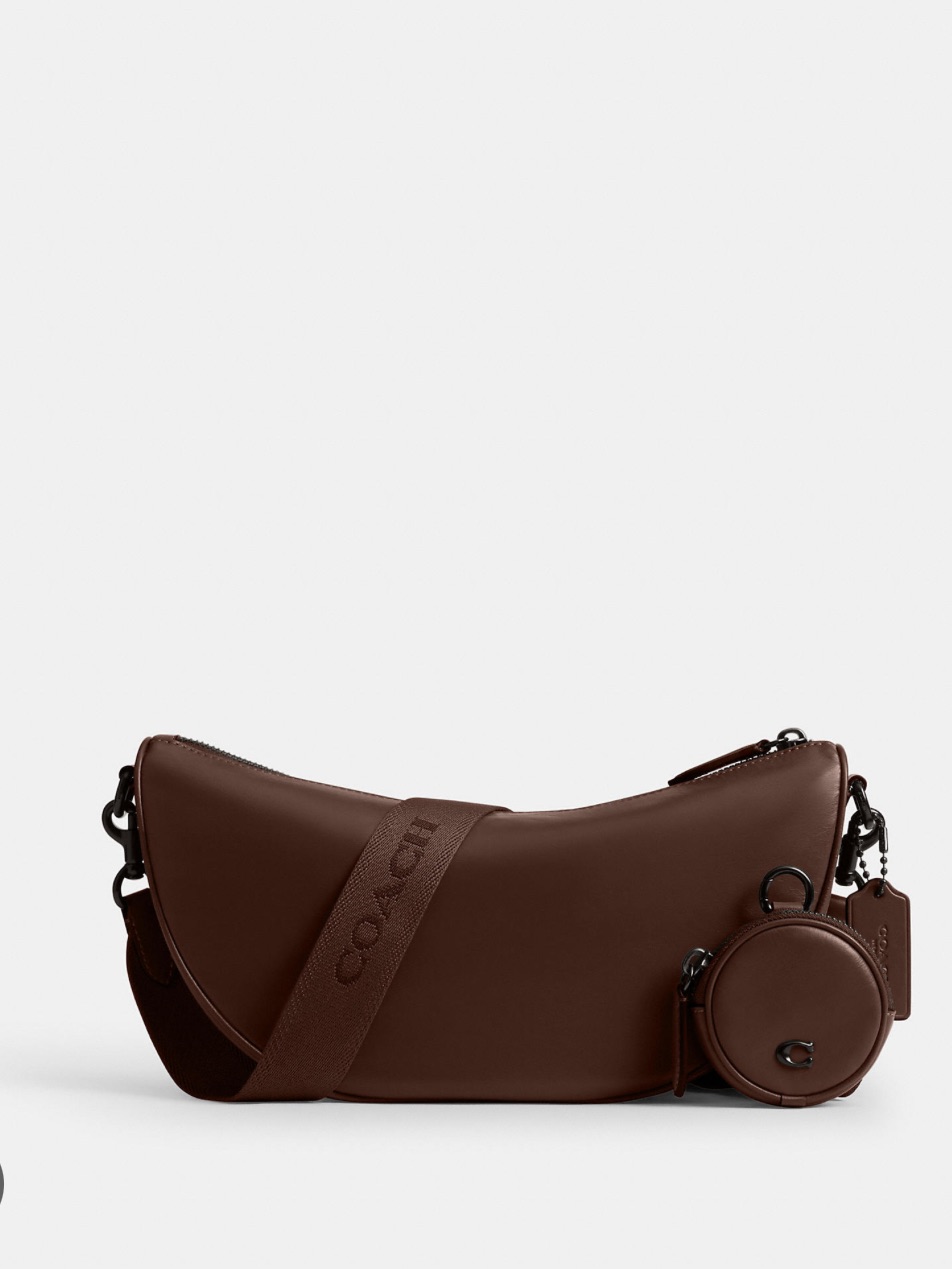 Coach Soft Hall Sling Bag In Dark Brown (Maple) With Coin Pouch